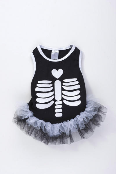 Petbarn Bootique Heart SkeletonTutu Dog Dress Black RRP $19.96 - $21.99 (2)