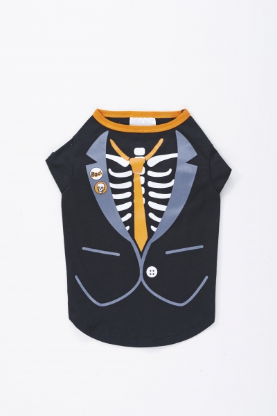 Petbarn Bootique Skeleton Tuxedo Dog Shirt RRP$12.94-$13.94