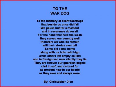 to the war dog by dion 2